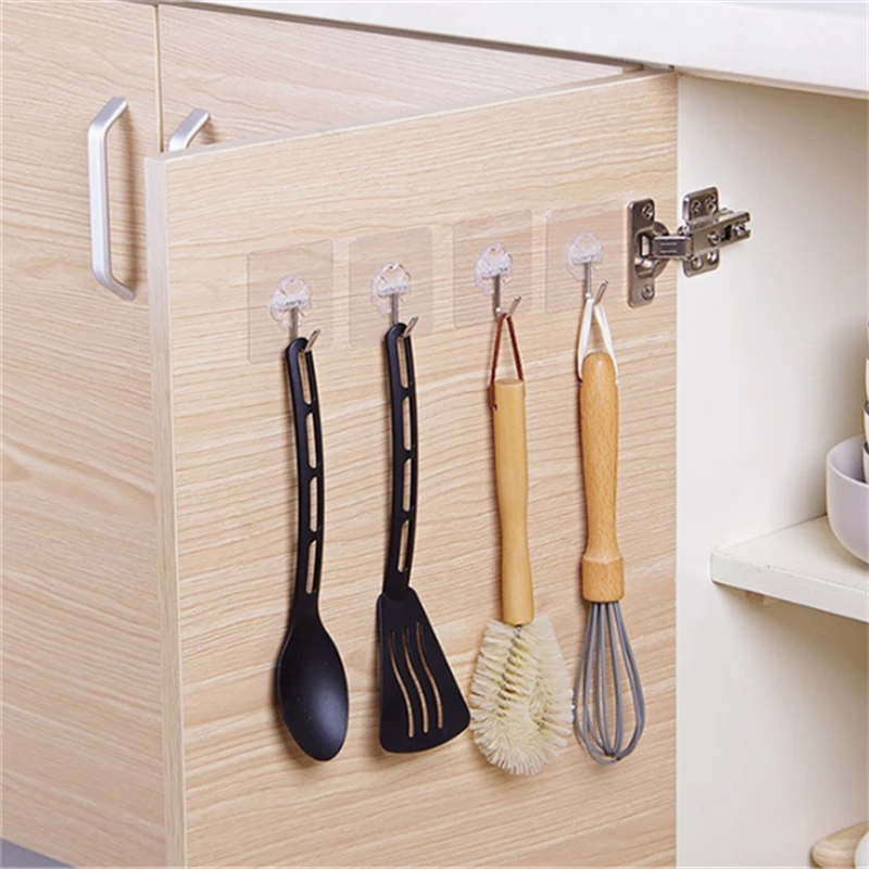 Multifunctional High Quality Heavy Duty Punch-free Non-marking Stickers Transparent Adhesive Hanger Hook Self Adhesive Wall Hook - Thumbnail 7