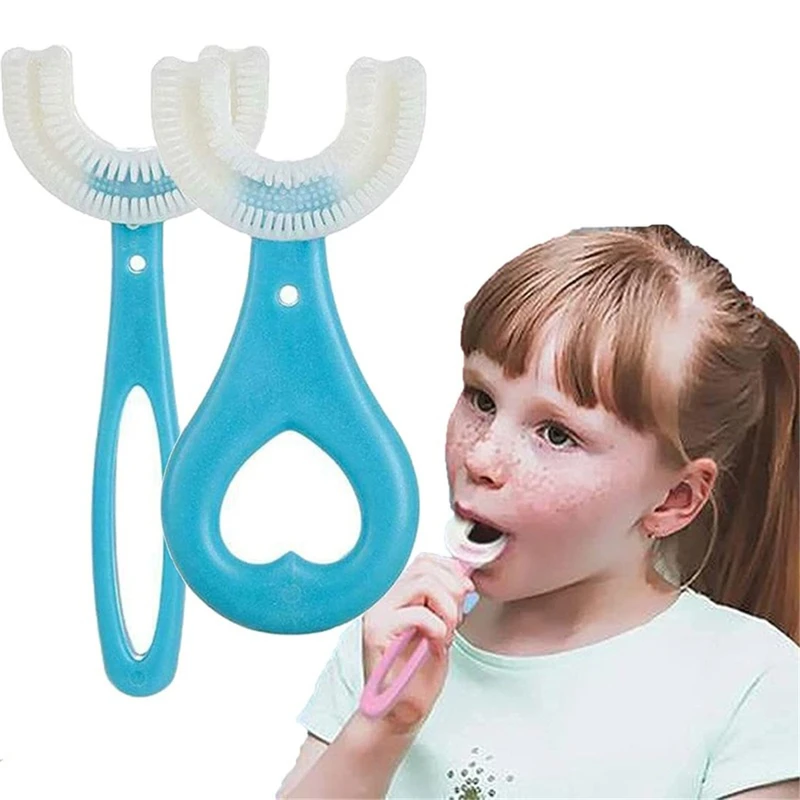 Baby Toothbrush Children 360 Degree U-shaped Child Toothbrush Teethers Baby Brush Silicone Kids Teeth Oral Care Cleaning - Thumbnail 4