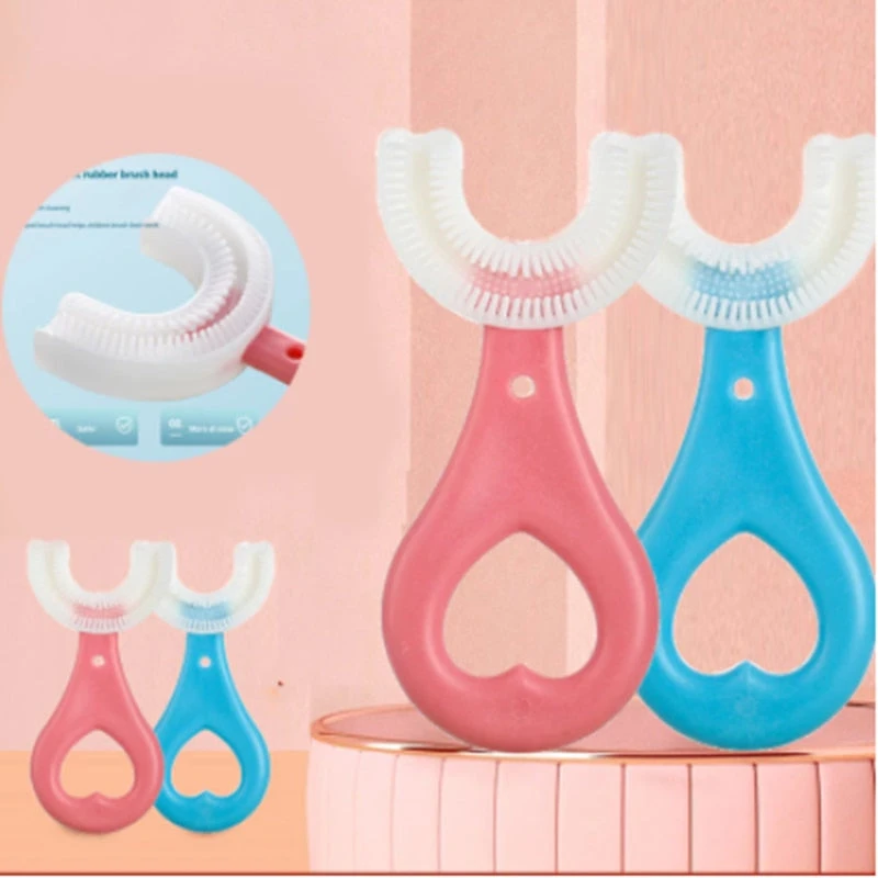 Baby Toothbrush Children 360 Degree U-shaped Child Toothbrush Teethers Baby Brush Silicone Kids Teeth Oral Care Cleaning - Thumbnail 7