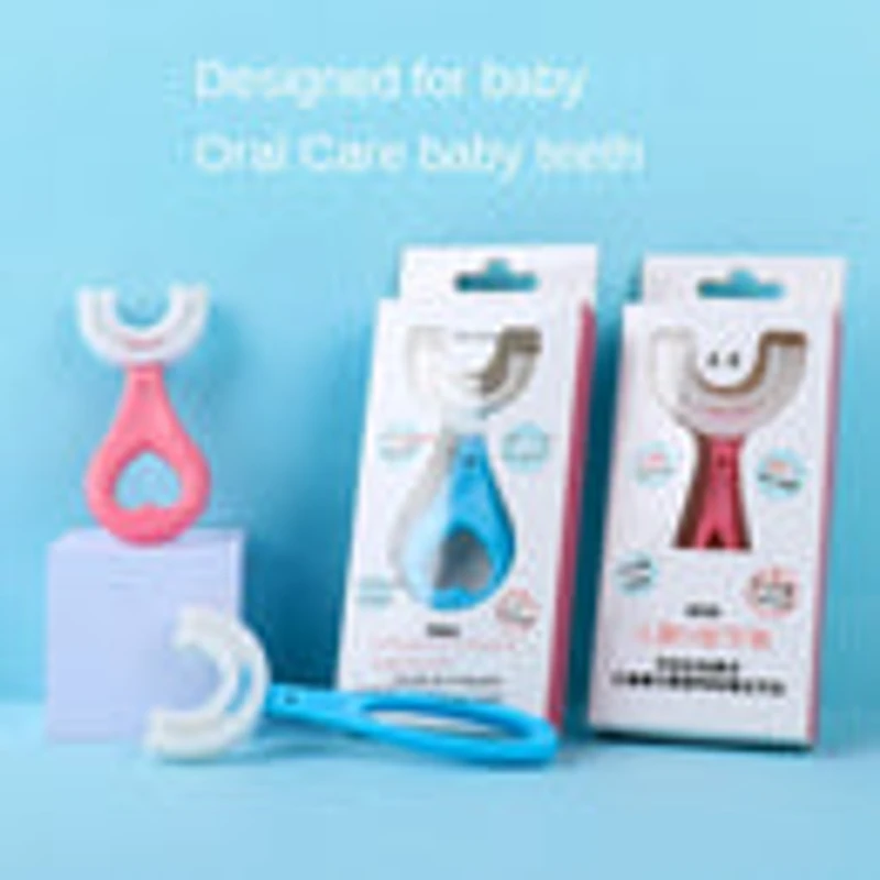 Baby Toothbrush Children 360 Degree U-shaped Child Toothbrush Teethers Baby Brush Silicone Kids Teeth Oral Care Cleaning - Thumbnail 10